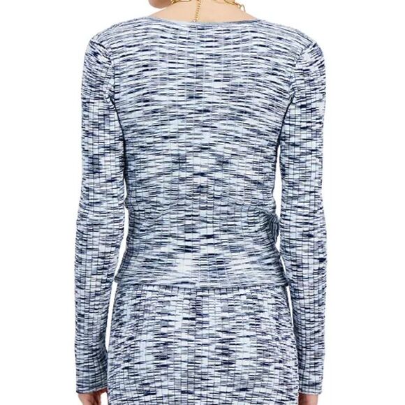 Inc International Concepts Marled Cropped Surplice Sweater Sz Sm - Picture 2 of 12